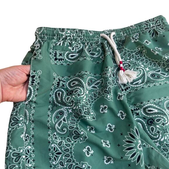 MC2 St Barth Swim Shorts/Trunks Mid-Length Caprese-Military Green Bandanna Print - Picture 15 of 16